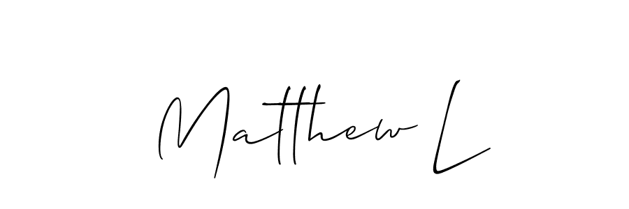Matthew L stylish signature style. Best Handwritten Sign (Allison_Script) for my name. Handwritten Signature Collection Ideas for my name Matthew L. Matthew L signature style 2 images and pictures png
