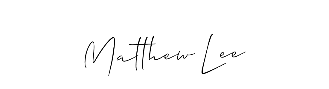 Create a beautiful signature design for name Matthew Lee. With this signature (Allison_Script) fonts, you can make a handwritten signature for free. Matthew Lee signature style 2 images and pictures png
