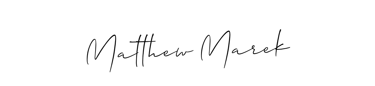 Matthew Marek stylish signature style. Best Handwritten Sign (Allison_Script) for my name. Handwritten Signature Collection Ideas for my name Matthew Marek. Matthew Marek signature style 2 images and pictures png