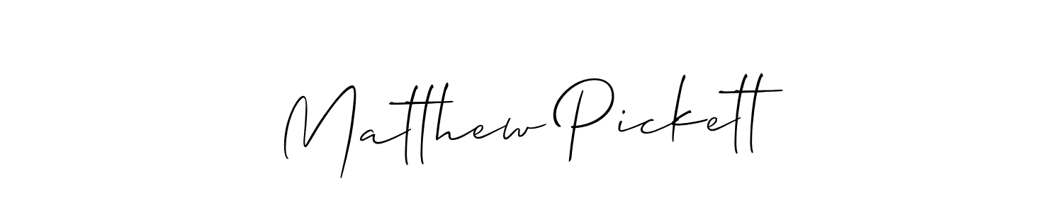 Use a signature maker to create a handwritten signature online. With this signature software, you can design (Allison_Script) your own signature for name Matthew Pickett. Matthew Pickett signature style 2 images and pictures png