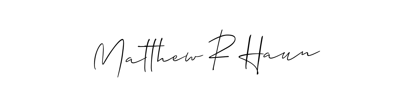 How to make Matthew R Haun signature? Allison_Script is a professional autograph style. Create handwritten signature for Matthew R Haun name. Matthew R Haun signature style 2 images and pictures png