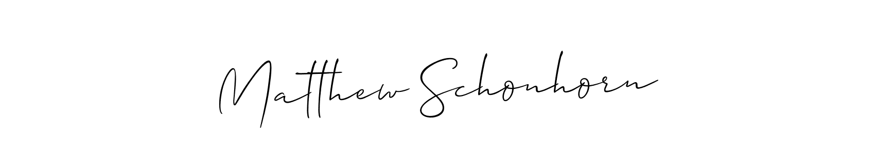 You should practise on your own different ways (Allison_Script) to write your name (Matthew Schonhorn) in signature. don't let someone else do it for you. Matthew Schonhorn signature style 2 images and pictures png