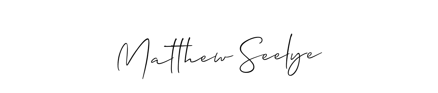 Make a short Matthew Seelye signature style. Manage your documents anywhere anytime using Allison_Script. Create and add eSignatures, submit forms, share and send files easily. Matthew Seelye signature style 2 images and pictures png