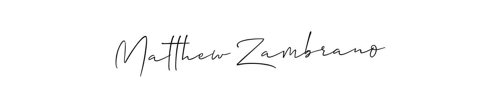Make a short Matthew Zambrano signature style. Manage your documents anywhere anytime using Allison_Script. Create and add eSignatures, submit forms, share and send files easily. Matthew Zambrano signature style 2 images and pictures png