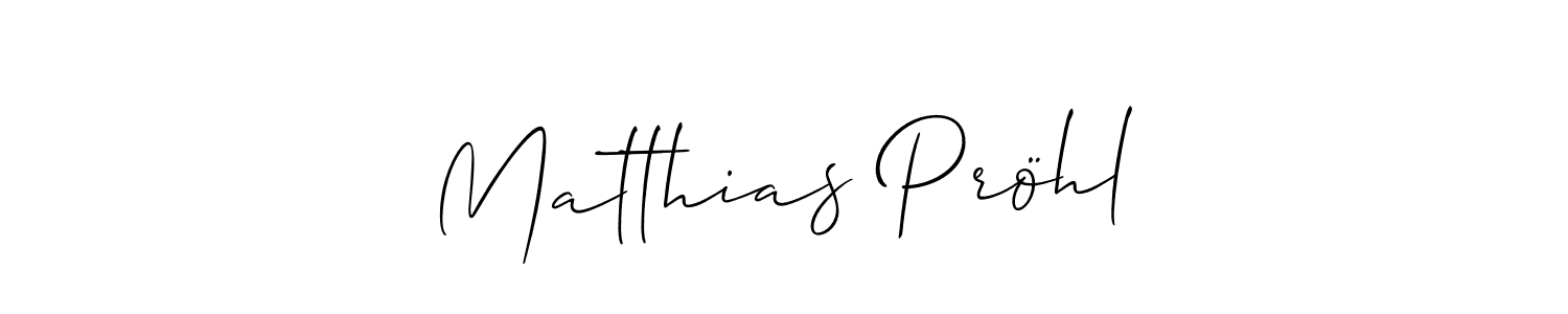 Use a signature maker to create a handwritten signature online. With this signature software, you can design (Allison_Script) your own signature for name Matthias Pröhl. Matthias Pröhl signature style 2 images and pictures png