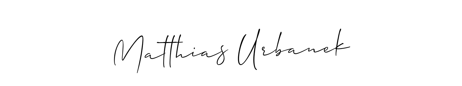 Use a signature maker to create a handwritten signature online. With this signature software, you can design (Allison_Script) your own signature for name Matthias Urbanek. Matthias Urbanek signature style 2 images and pictures png