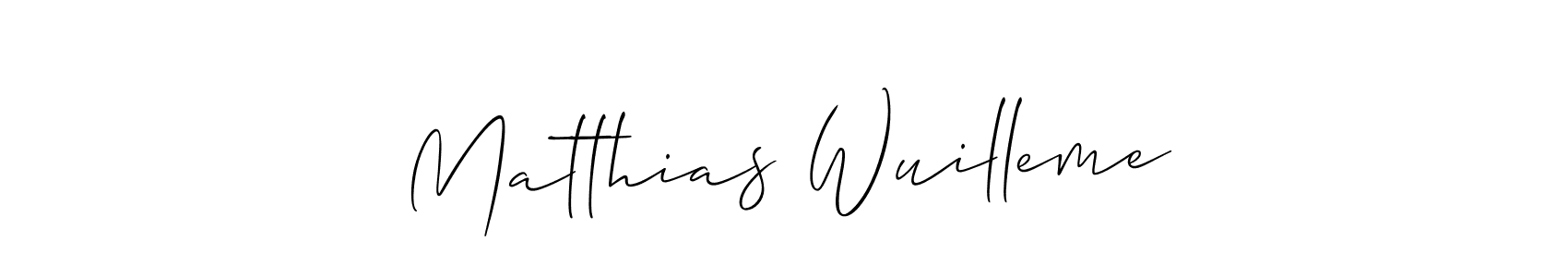 The best way (Allison_Script) to make a short signature is to pick only two or three words in your name. The name Matthias Wuilleme include a total of six letters. For converting this name. Matthias Wuilleme signature style 2 images and pictures png
