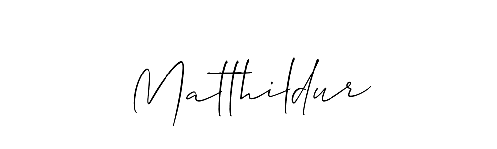 Allison_Script is a professional signature style that is perfect for those who want to add a touch of class to their signature. It is also a great choice for those who want to make their signature more unique. Get Matthildur name to fancy signature for free. Matthildur signature style 2 images and pictures png