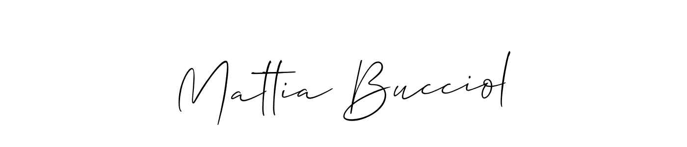 Make a beautiful signature design for name Mattia Bucciol. With this signature (Allison_Script) style, you can create a handwritten signature for free. Mattia Bucciol signature style 2 images and pictures png