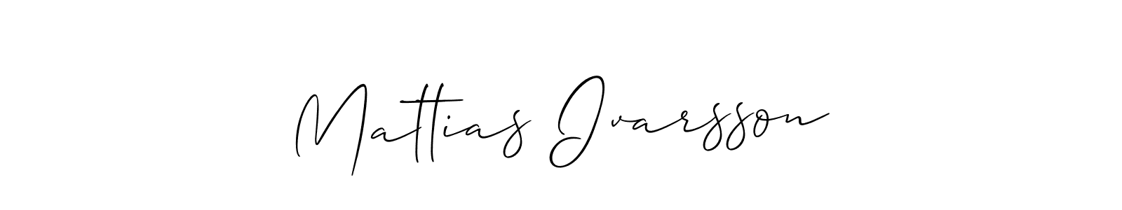 Also You can easily find your signature by using the search form. We will create Mattias Ivarsson name handwritten signature images for you free of cost using Allison_Script sign style. Mattias Ivarsson signature style 2 images and pictures png