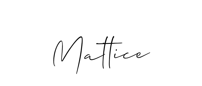 Design your own signature with our free online signature maker. With this signature software, you can create a handwritten (Allison_Script) signature for name Mattice. Mattice signature style 2 images and pictures png