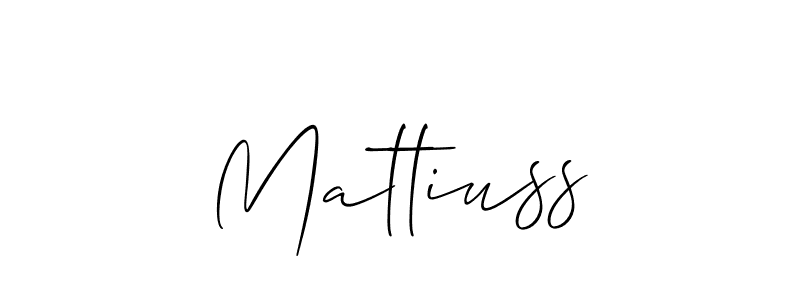 Also You can easily find your signature by using the search form. We will create Mattiuss name handwritten signature images for you free of cost using Allison_Script sign style. Mattiuss signature style 2 images and pictures png