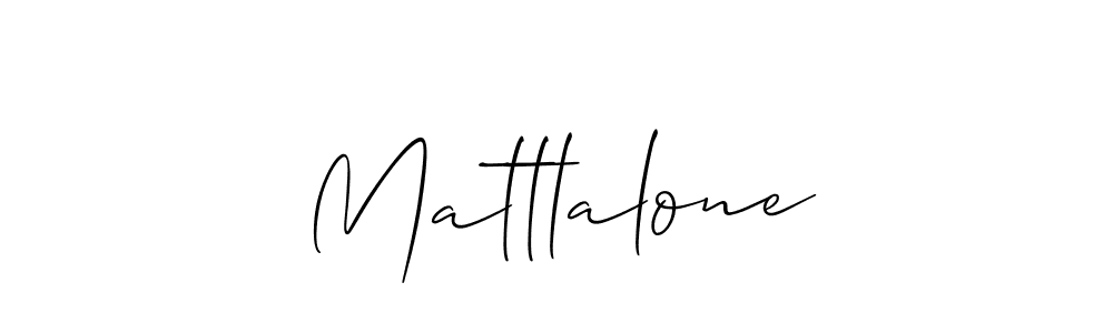 Use a signature maker to create a handwritten signature online. With this signature software, you can design (Allison_Script) your own signature for name Mattlalone. Mattlalone signature style 2 images and pictures png