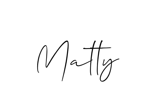 Design your own signature with our free online signature maker. With this signature software, you can create a handwritten (Allison_Script) signature for name Matty. Matty signature style 2 images and pictures png