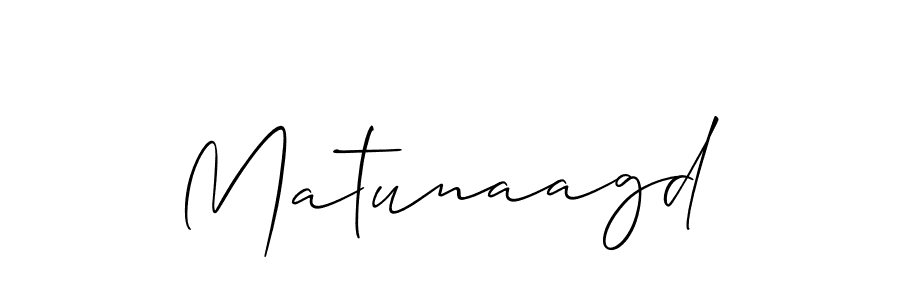 Design your own signature with our free online signature maker. With this signature software, you can create a handwritten (Allison_Script) signature for name Matunaagd. Matunaagd signature style 2 images and pictures png