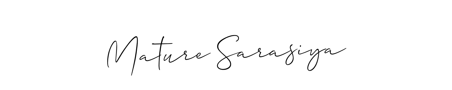 Design your own signature with our free online signature maker. With this signature software, you can create a handwritten (Allison_Script) signature for name Mature Sarasiya. Mature Sarasiya signature style 2 images and pictures png
