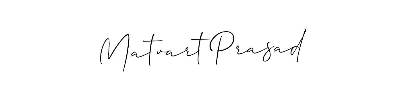 How to make Matvart Prasad name signature. Use Allison_Script style for creating short signs online. This is the latest handwritten sign. Matvart Prasad signature style 2 images and pictures png