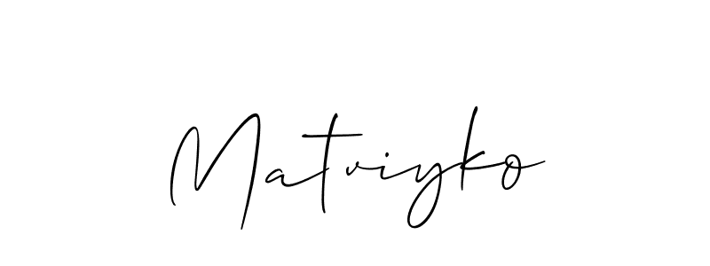 It looks lik you need a new signature style for name Matviyko. Design unique handwritten (Allison_Script) signature with our free signature maker in just a few clicks. Matviyko signature style 2 images and pictures png