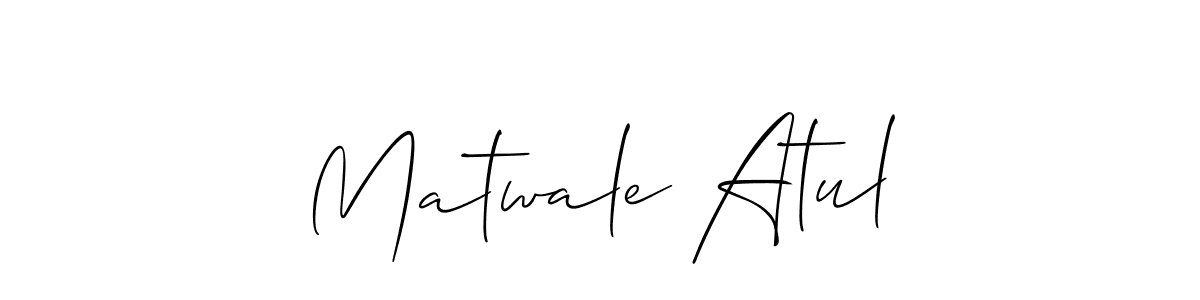 Similarly Allison_Script is the best handwritten signature design. Signature creator online .You can use it as an online autograph creator for name Matwale Atul. Matwale Atul signature style 2 images and pictures png