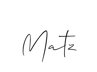 Create a beautiful signature design for name Matz. With this signature (Allison_Script) fonts, you can make a handwritten signature for free. Matz signature style 2 images and pictures png
