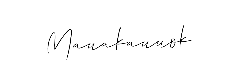 Create a beautiful signature design for name Mauakauuok. With this signature (Allison_Script) fonts, you can make a handwritten signature for free. Mauakauuok signature style 2 images and pictures png