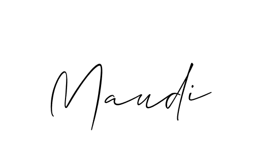 The best way (Allison_Script) to make a short signature is to pick only two or three words in your name. The name Maudi include a total of six letters. For converting this name. Maudi signature style 2 images and pictures png