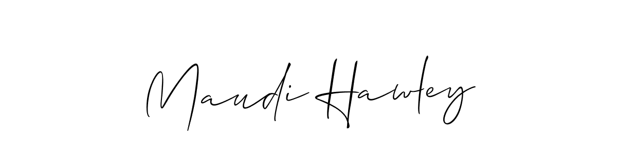 Allison_Script is a professional signature style that is perfect for those who want to add a touch of class to their signature. It is also a great choice for those who want to make their signature more unique. Get Maudi Hawley name to fancy signature for free. Maudi Hawley signature style 2 images and pictures png