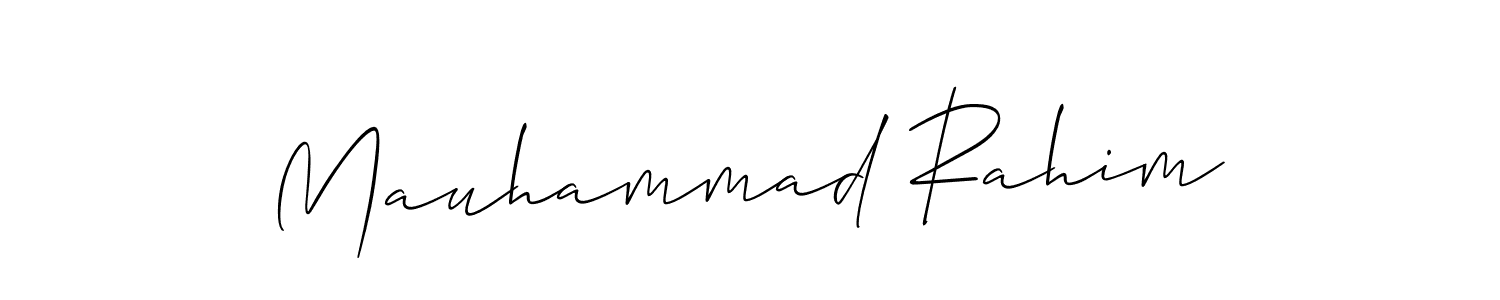 Use a signature maker to create a handwritten signature online. With this signature software, you can design (Allison_Script) your own signature for name Mauhammad Rahim. Mauhammad Rahim signature style 2 images and pictures png