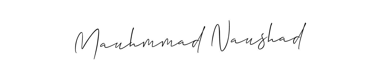 How to make Mauhmmad Naushad name signature. Use Allison_Script style for creating short signs online. This is the latest handwritten sign. Mauhmmad Naushad signature style 2 images and pictures png