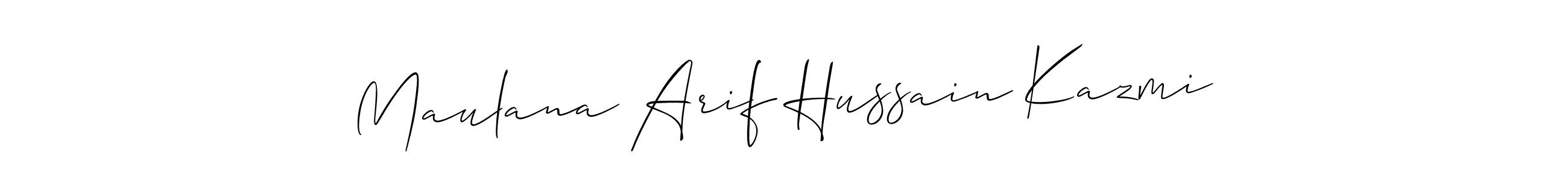 Also we have Maulana Arif Hussain Kazmi name is the best signature style. Create professional handwritten signature collection using Allison_Script autograph style. Maulana Arif Hussain Kazmi signature style 2 images and pictures png