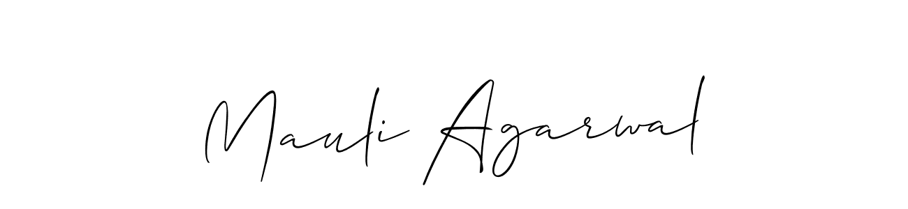 How to make Mauli Agarwal name signature. Use Allison_Script style for creating short signs online. This is the latest handwritten sign. Mauli Agarwal signature style 2 images and pictures png