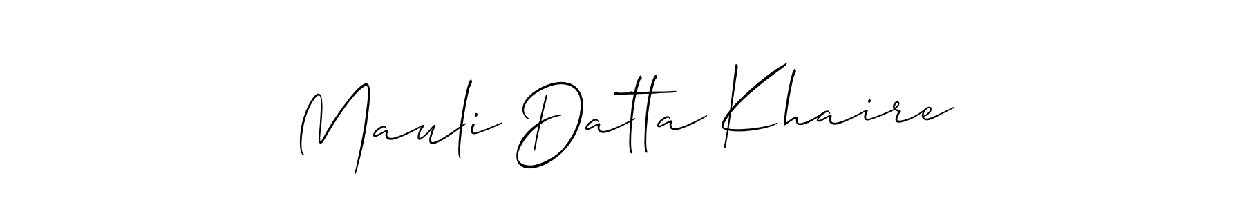 How to make Mauli Datta Khaire signature? Allison_Script is a professional autograph style. Create handwritten signature for Mauli Datta Khaire name. Mauli Datta Khaire signature style 2 images and pictures png