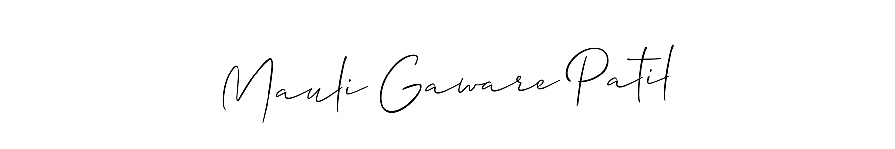 Use a signature maker to create a handwritten signature online. With this signature software, you can design (Allison_Script) your own signature for name Mauli Gaware Patil. Mauli Gaware Patil signature style 2 images and pictures png