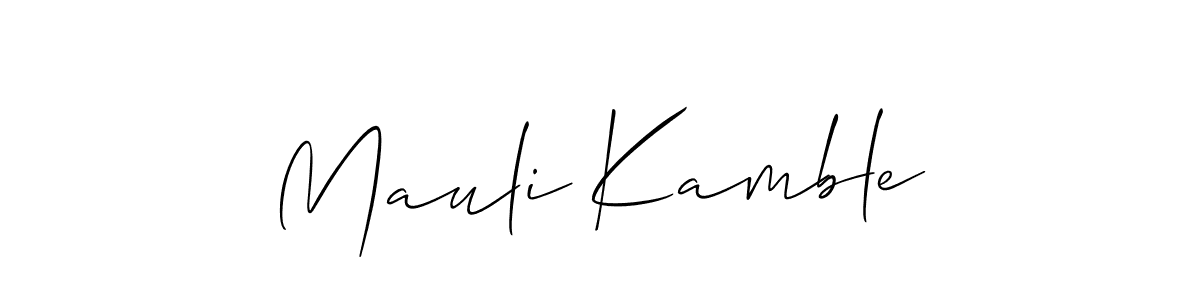 Make a short Mauli Kamble signature style. Manage your documents anywhere anytime using Allison_Script. Create and add eSignatures, submit forms, share and send files easily. Mauli Kamble signature style 2 images and pictures png