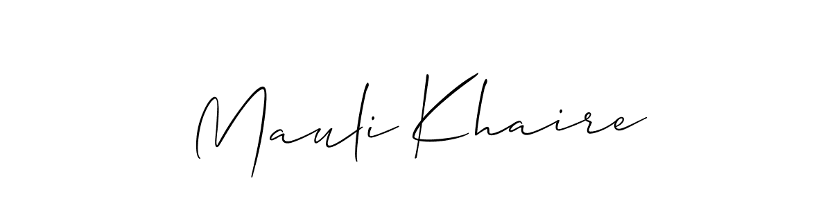 The best way (Allison_Script) to make a short signature is to pick only two or three words in your name. The name Mauli Khaire include a total of six letters. For converting this name. Mauli Khaire signature style 2 images and pictures png