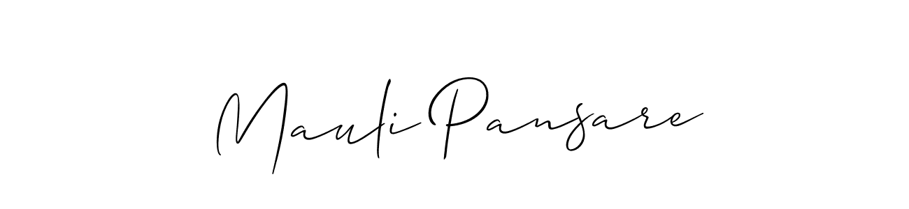 Also You can easily find your signature by using the search form. We will create Mauli Pansare name handwritten signature images for you free of cost using Allison_Script sign style. Mauli Pansare signature style 2 images and pictures png