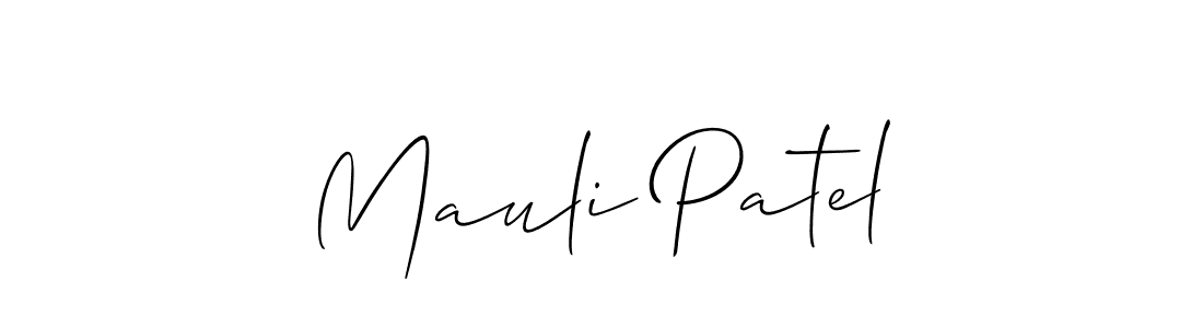 Design your own signature with our free online signature maker. With this signature software, you can create a handwritten (Allison_Script) signature for name Mauli Patel. Mauli Patel signature style 2 images and pictures png