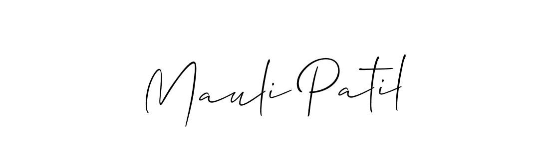 Use a signature maker to create a handwritten signature online. With this signature software, you can design (Allison_Script) your own signature for name Mauli Patil. Mauli Patil signature style 2 images and pictures png
