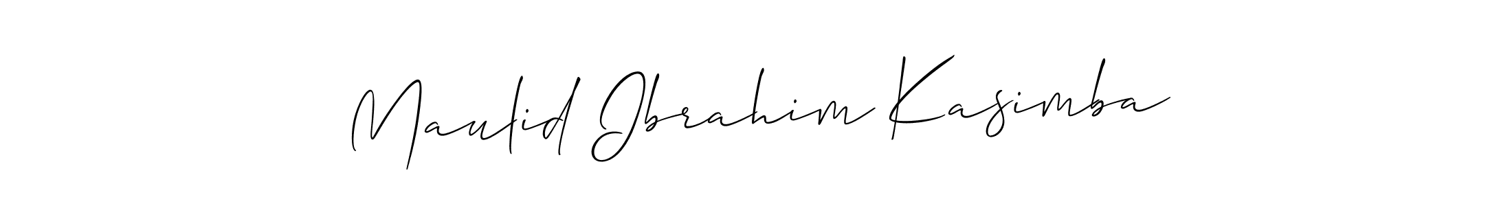 Make a beautiful signature design for name Maulid Ibrahim Kasimba. With this signature (Allison_Script) style, you can create a handwritten signature for free. Maulid Ibrahim Kasimba signature style 2 images and pictures png