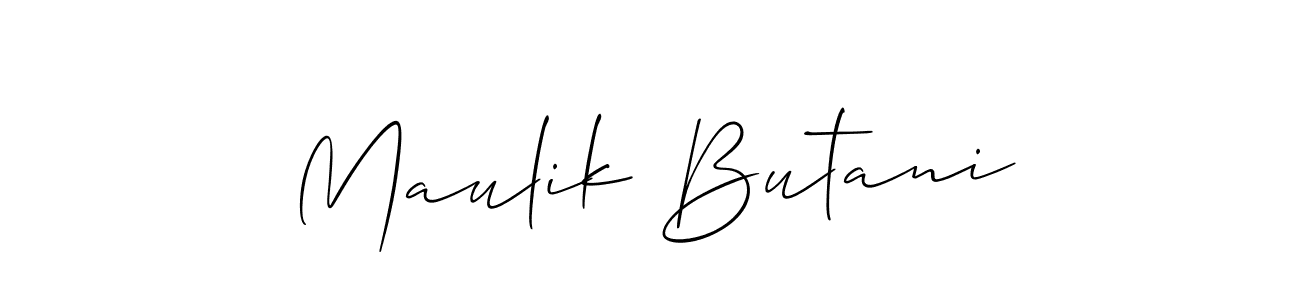 Create a beautiful signature design for name Maulik Butani. With this signature (Allison_Script) fonts, you can make a handwritten signature for free. Maulik Butani signature style 2 images and pictures png