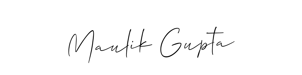 Create a beautiful signature design for name Maulik Gupta. With this signature (Allison_Script) fonts, you can make a handwritten signature for free. Maulik Gupta signature style 2 images and pictures png