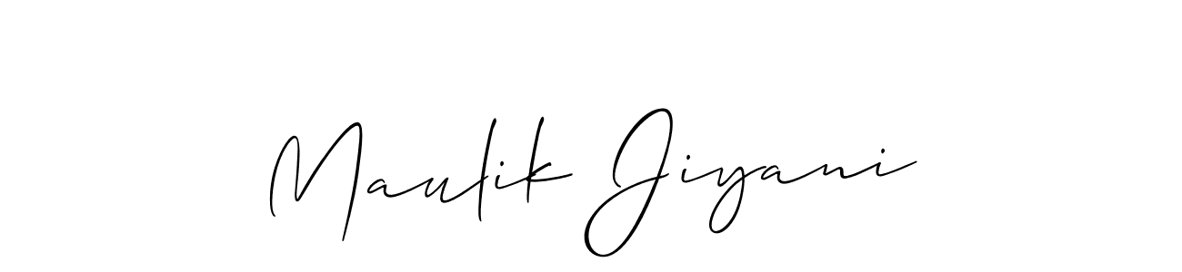 Maulik Jiyani stylish signature style. Best Handwritten Sign (Allison_Script) for my name. Handwritten Signature Collection Ideas for my name Maulik Jiyani. Maulik Jiyani signature style 2 images and pictures png