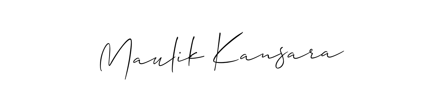 How to make Maulik Kansara signature? Allison_Script is a professional autograph style. Create handwritten signature for Maulik Kansara name. Maulik Kansara signature style 2 images and pictures png