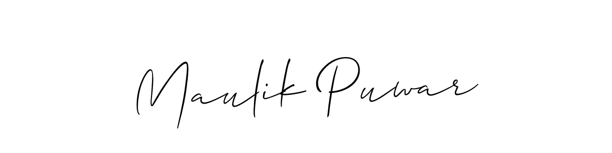 How to Draw Maulik Puwar signature style? Allison_Script is a latest design signature styles for name Maulik Puwar. Maulik Puwar signature style 2 images and pictures png