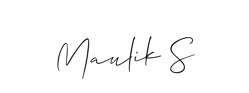 It looks lik you need a new signature style for name Maulik S. Design unique handwritten (Allison_Script) signature with our free signature maker in just a few clicks. Maulik S signature style 2 images and pictures png