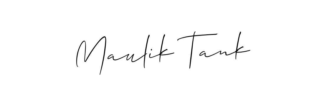 You should practise on your own different ways (Allison_Script) to write your name (Maulik Tank) in signature. don't let someone else do it for you. Maulik Tank signature style 2 images and pictures png