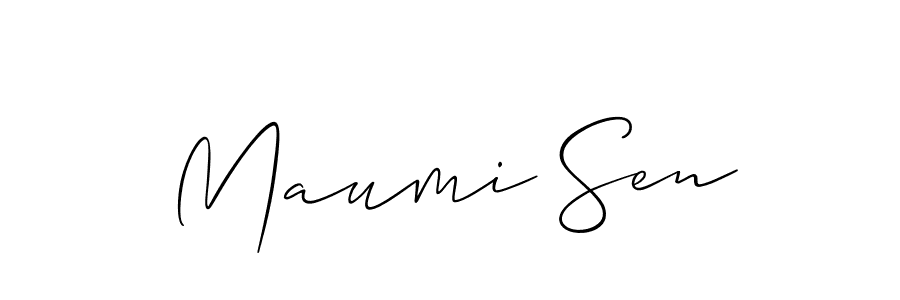 You should practise on your own different ways (Allison_Script) to write your name (Maumi Sen) in signature. don't let someone else do it for you. Maumi Sen signature style 2 images and pictures png