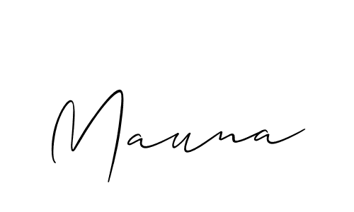 Use a signature maker to create a handwritten signature online. With this signature software, you can design (Allison_Script) your own signature for name Mauna. Mauna signature style 2 images and pictures png