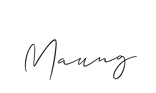 The best way (Allison_Script) to make a short signature is to pick only two or three words in your name. The name Maung include a total of six letters. For converting this name. Maung signature style 2 images and pictures png