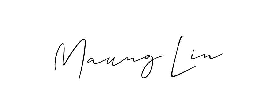 Use a signature maker to create a handwritten signature online. With this signature software, you can design (Allison_Script) your own signature for name Maung Lin. Maung Lin signature style 2 images and pictures png